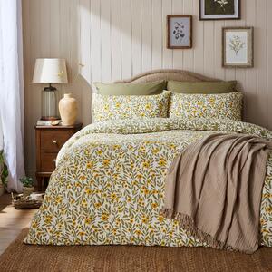 Hallie Floral Green Reversible Duvet & Pillowcase Set Green