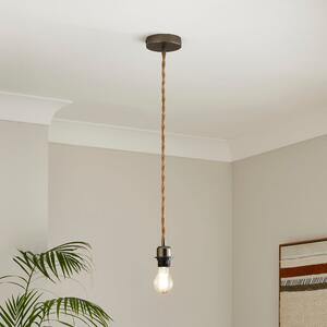 Fentress Twisted Jute Pendant Flex Ceiling Light Silver