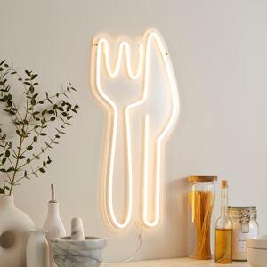 Knife & Fork Neon Sign Clear