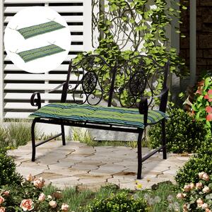 Outsunny Outdoor Cushion Pad Set for Rattan Furniture Polyester Set of 2 Seat Cushion Chair Cushion, Patio Conversation Set Cushions, Green Stripes