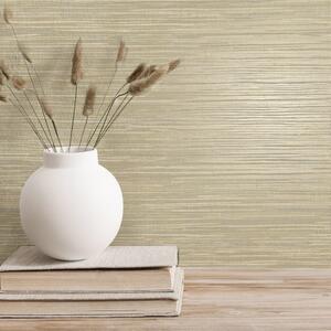 Grasscloth Metallic Textured Wallpaper