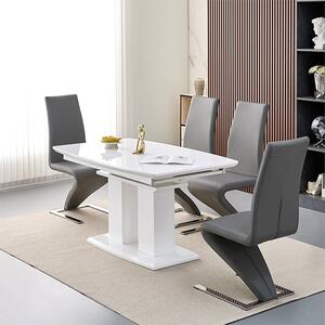 Genisimo Small Gloss Extending Dining Table 4 Demi Z Grey Chairs