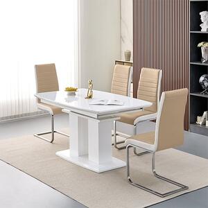 Genisimo Small Gloss Extending Dining Table 4 Symphony Taupe Chairs