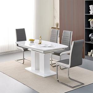 Genisimo Small Gloss Extending Dining Table 4 Symphony Grey Chairs