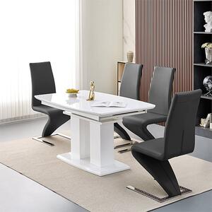 Genisimo Small Gloss Extending Dining Table 4 Demi Z Black Chairs