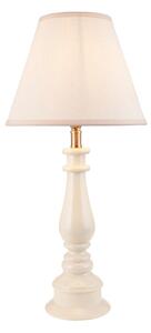 Lenoir Vintage White 25cm Shade Resin Table Lamp In Almond White