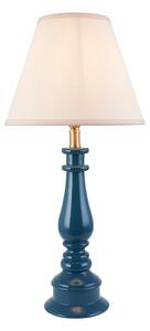 Lenoir White 25cm Shade Resin Table Lamp In Marlin Blue