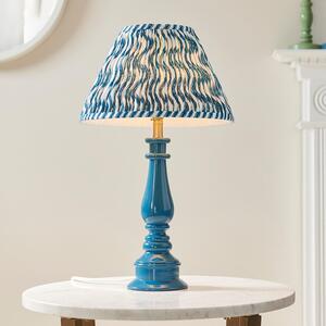 Riyadh 30cm Shade Resin Table Lamp In Marlin Blue