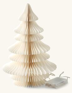 Decorative Christmas tree with LED 30 cm - Paper/polystyrene/copper. 30 cm. - White - Søstrene Grene