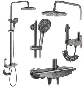 Shower set with thermostatic mixer REA Savio Titanium