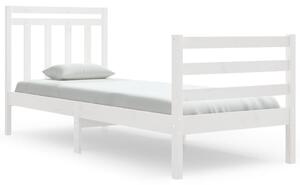 Bed Frame White Solid Wood 75x190 cm 2FT6 Small Single