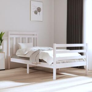 Bed Frame White Solid Wood 75x190 cm 2FT6 Small Single