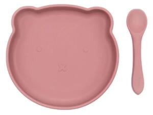 BLW Essentials Bear Plate and Spoon - Dusty Rose