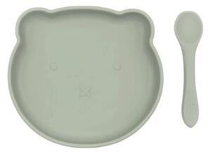 BLW Essentials Bear Plate and Spoon - Sage