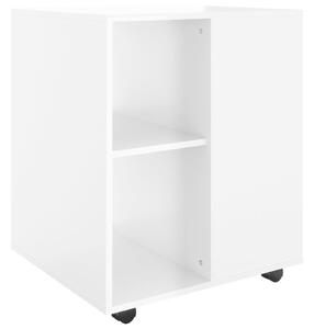 Rolling Cabinet High Gloss White 60x53x72 cm Engineered Wood