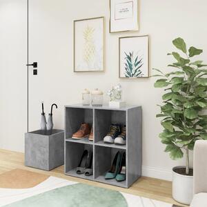 Hall Shoe Cabinet Concrete Grey 105x35.5x70 cm Engineered Wood