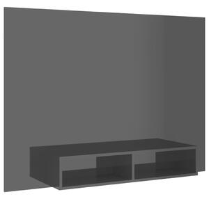 Wall TV Cabinet High Gloss Black 135x23.5x90 cm Engineered Wood
