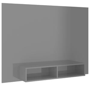 Wall TV Cabinet High Gloss Grey 135x23.5x90 cm Engineered Wood