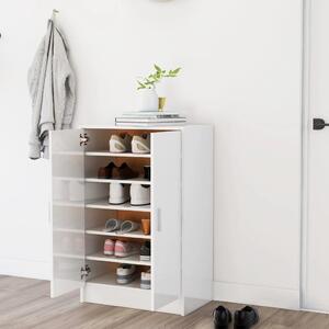 Shoe Cabinet High Gloss White 60x35x92 cm Engineered Wood