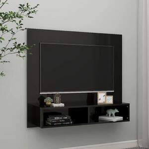 Wall TV Cabinet High Gloss Black 102x23.5x90 cm Engineered Wood