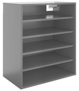 Shoe Cabinet High Gloss Grey 60x35x70 cm Engineered Wood