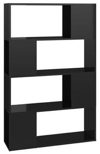 Book Cabinet Room Divider High Gloss Black 80x24x124.5 cm