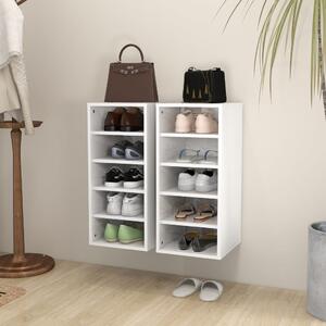 Shoe Cabinets 2 pcs High Gloss White 31.5x35x70 cm Engineered Wood