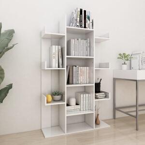 Book Cabinet High Gloss White 86x25.5x140 cm Engineered Wood