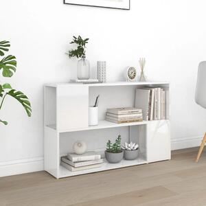 Book Cabinet High Gloss White 100x24x63 cm Engineered Wood