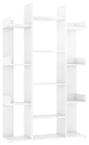 Book Cabinet High Gloss White 86x25.5x140 cm Engineered Wood