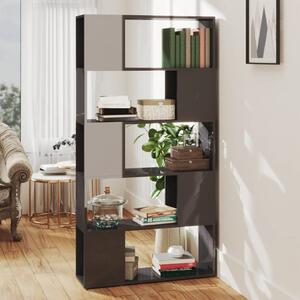 Book Cabinet Room Divider High Gloss Grey 80x24x155 cm Engineered Wood