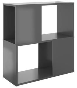 Book Cabinet High Gloss Grey 60x24x63 cm Engineered Wood