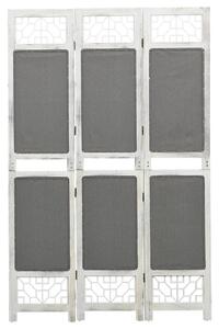 3-Panel Room Divider Grey 105x165 cm Fabric