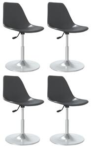 Swivel Dining Chairs 4 pcs Grey PP