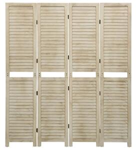 4-Panel Room Divider 140x165 cm Solid Wood Paulownia