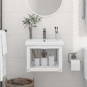 Wall-mounted Bathroom Washbasin Frame White 40x38x31 cm Iron