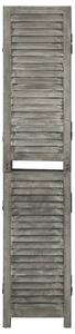 5-Panel Room Divider Grey 179x166 cm Solid Wood