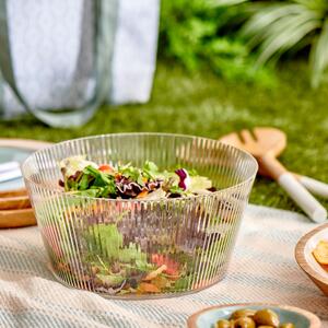 Ribbed Acrylic Salad Bowl Clear