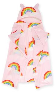 Catherine Lansfield Rainbow Hearts Cosy Fleece 90x125cm Throw Pink