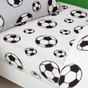 Catherine Lansfield Cosy Football Fleece Bed Linen Fitted Sheet White