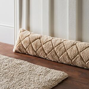Catherine Lansfield Cosy Diamond Faux Fur Draught Excluder Natural