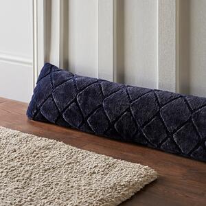 Catherine Lansfield Cosy Diamond Faux Fur Draught Excluder Navy
