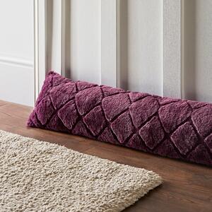 Catherine Lansfield Cosy Diamond Faux Fur Draught Excluder Plum