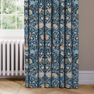 Lodden Velvet Made to Measure Curtains Navy Blue/Yellow
