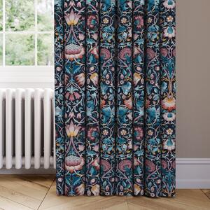 William Morris At Home Lodden Velvet Made to Measure Curtains Navy Blue/Pink