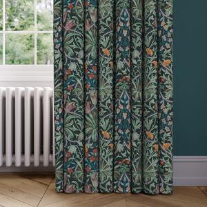 Woodland Weeds Made to Measure Curtains Navy Blue/Green