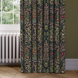 William Morris At Home Blackthorn Velvet Made to Measure Curtains Navy Blue/Green