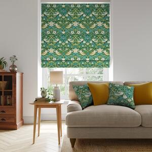 William Morris At Home Strawberry Thief Made To Measure Roman Blind Strawberry Thief Azure