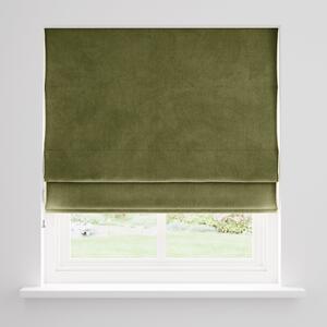 Recycled Velour Olive Roman Blind Green