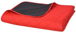 Double-sided Quilted Bedspread Red and Black 230x260 cm